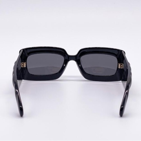 New - Auth Gucci Black Gray Gg0811s 001 Logo Rectangle Unisex Sunglasses - Picture 10 of 16